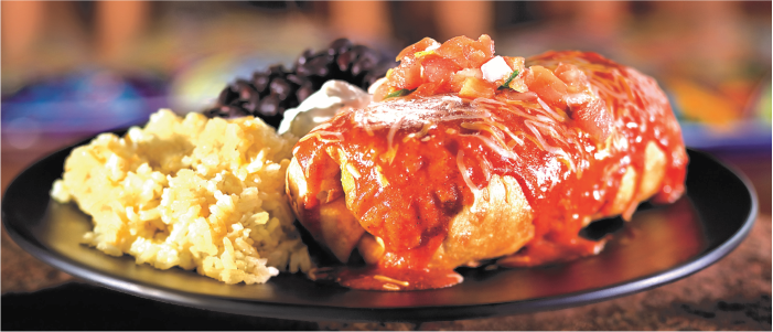Bajio Menu - chimichanga Platter - Burritos Tacos